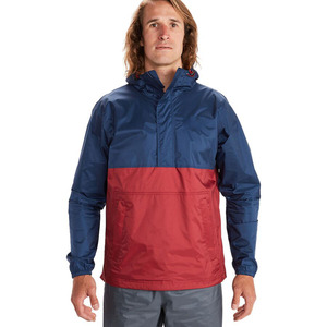 Venta al por mayor personalizable de los hombres de nylon de color bloque Anorak chaquetas cortavientos de invierno impermeable con cuello alto y estilo con capucha - Product Image 1