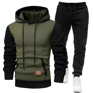 Ensemble sweat à capuche pour homme, survêtement de sport, sweat à capuche + pantalon de survêtement, 2 pièces, automne-hiver, vêtements chauds pour homme, pulls molletonnés - Product Image 1