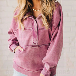 Sudadera con Capucha de Felpa para Mujer, Lavado Ácido, Color Personalizado, Logotipo Personalizado, Elegante, para Invierno, Fabricante OEM, Mejor Calidad - Product Image 1