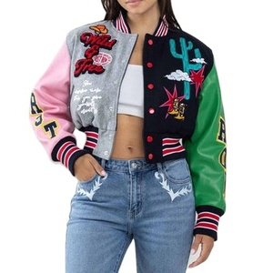 Vestes universitaires classiques pour hommes FAST RICH Streetwear Patchwork Logo brodé Vestes de baseball en laine coupe-vent LOW MOQ - Product Image 2