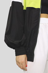 Nouveau à la mode femmes Patchwork couleur imperméable léger coupe-vent vêtements actifs en plein air couleur bloc été veste pour les femmes - Product Image 3