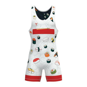 2024 Custom logo Plain <b>Men</b> Wrestling Canada Sublimation White Wrestling <b>Singlet</b> - Product Image 1