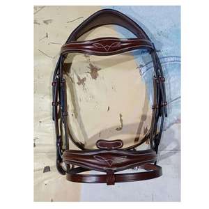 Bride à langer en cuir de cheval de qualité supérieure Demi-muserolle Confortable Durable Équipement d'entraînement d'équitation Halters - Product Image 4