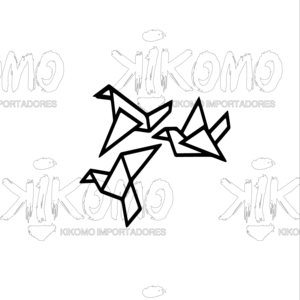 Image géométrique d'oiseau colibri en MDF noir - Product Image 1