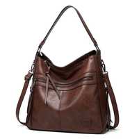 Tas Tangan Kulit Asli Wanita Kustom BS International NA228 OEM ODM Tahan Lama Ringan Penutup Ritsleting Tahan Air