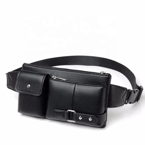 Bolso de Pecho Minimalista de Cuero Genuino, Bolso de Hombro con Cierre de Cremallera, Impermeable, para Uso Diario, Todas las Temporadas, para Hombre - Product Image 1