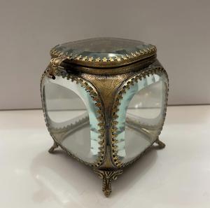 Caja de joyería de plata y cristal biselado de estilo americano, caja de almacenamiento, anillo hecho a mano, pendiente, collar, organizador de joyas - Product Image 6