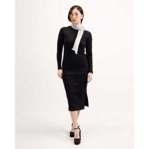 ชุดบอดี้สูทผ้าถักสีดำ คอเต่า สำหรับเด็กผู้หญิง สไตล์ลำลองถึงเซ็กซี่ ทรงเข้ารูป กระชับสัดส่วน  สำหรับฤดูหนาวและฤดูร้อน ลายพิมพ์ - Product Image 1