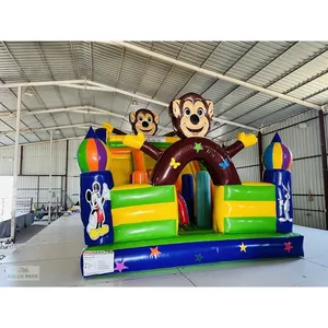 Grande structure gonflable de jeu pour enfants en plein air en forme de singe - Product Image 2