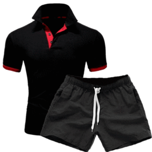 Nouvel ensemble d'été 2023 pour homme : T-shirt respirant grande taille à manches courtes + short, ensemble 2 pièces, polo ajusté à revers, taille américaine - Product Image 2