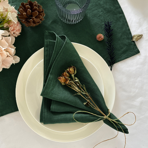 ผ้าเช็ดปากสี่เหลี่ยมขนาด16*16นิ้วที่ทันสมัยระบายอากาศได้นำมาใช้ใหม่สำหรับงานแต่งงานงานเลี้ยงร้านอาหารการตกแต่งอาหารสีทึบที่เรียบง่าย - Product Image 4