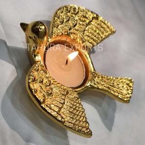 New Home & Hotel Ware Golden Bird Style Metal <b>Tea</b> <b>Light</b> Holder Elegant Candle & <b>Lantern</b> Holder for Home Decoration - Product Image 1