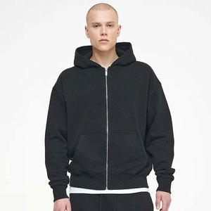 Sudadera con Capucha y Cremallera de Felpa 100% Algodón para Hombre y Mujer, Sudadera de Invierno, Transpirable, Antiencogimiento, Antiarrugas, con Patrón de Punto Liso - Product Image 3