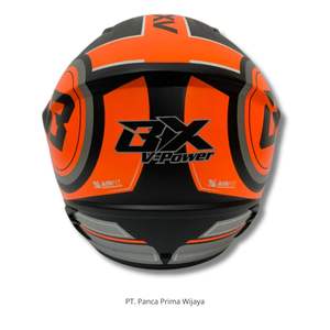 Casco de Motocicleta JP13 BXV de Alta Calidad, Color Naranja Mate |   Casco Integral para Adultos con Visera Única, Certificado SNI, ABS - Product Image 5