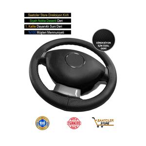 Nissan Micra nuovo coprivolante in pelle con motivo a puntino nero nuovo modello in pelle
