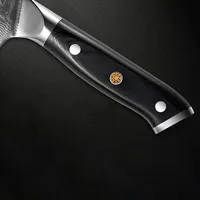 Coffrets de couteaux de chef professionnels en acier inoxydable Damas forgé à la main avec manche en résine, modèle SMK DKK-07