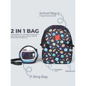 Tykle Space BTS Combo 2-in-1 Children's Daily Backpack with Pencil Case and <b>Stationery</b> <b>Set</b> Including Crayon Sticks - Product Image 5