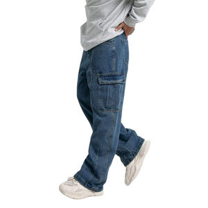 Venta al por mayor transpirable diseño personalizado Logo pantalones de mezclilla ropa pantalones Durable moderno Casual moda hombres ácido lavado pantalones vaqueros - Product Image 4