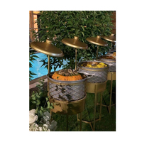 Mini ou petit chauffe-plats de table en argent de luxe et ensemble de buffet chauffe-plats fait à la main de haute qualité