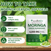 Acentiallaabs Natural Moringa Softgel kapsul hijau makanan super suplemen untuk energi sehari-hari dan Kesehatan
