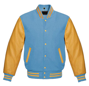 OEM Custom 100% Cotton Sleeves Winter Stand Collar Front Logo High Quality Body Bomber Baseball Vintage Letterman Varsity Jacket - Product Image 1