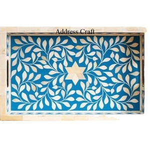 Vente chaude indien à la main en os incrustation plateau de service élégant plateau de vaisselle pour servir des plats et décor de Table plateau de vaisselle - Product Image 1