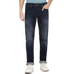 2025 <b>Men's</b> Top Selling 100% Cotton Casual Style <b>High</b> <b>Waist</b> <b>Jeans</b> Pant OEM Service Button Fly Closure Private Label on Sale - Product Image 1