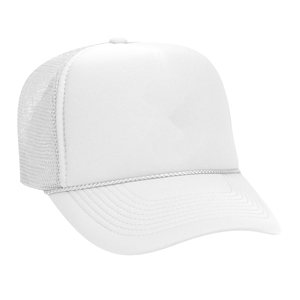 Sombreros de camionero de espuma en blanco con logotipo bordado personalizado, gorra de béisbol de camionero con espalda de malla deportiva lisa de 5 paneles al por mayor - Product Image 3