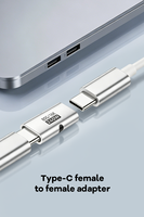 Adaptador Mini USB4 USB-C Hembra a Hembra, 240W PD, Carga Rápida, 8K 60Hz, Acoplador de Audio y Video con Funciones Completas