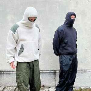 Venta al por mayor de los hombres de estilo Ninja deportes pulóver sudaderas con capucha de logotipo personalizado bordado máscara facial para el invierno de moda al aire libre suéter con capucha - Product Image 6