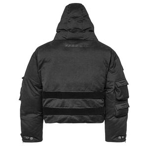 Streetwear personnalisé Veste bouffante en toile de coton pour hommes Pull-over poches cargo vierges léger hiver à bulles - Product Image 5