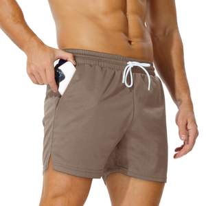 Casual Tennis <b>Shorts</b> For <b>Men</b> 100% Polyester Elastic Waist Custom <b>Knee</b> <b>Length</b> Quick Dry Zipper Design Solid Color Mesh <b>Shorts</b> - Product Image 3