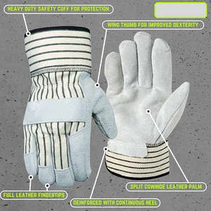 Guantes de trabajo de cuero dividido de vaca a precios competitivos Ropa de trabajo de seguridad manual con calidad superior - Product Image 4