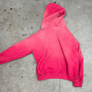 Sudadera con capucha lavada con ácido de algodón 100% para hombre al por mayor sudadera transpirable ecológica con cremallera completa y estampado desgastado vintage de gran tamaño - Product Image 5