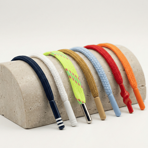 Cordones Trenzados de Colores Personalizados con Puntas de Goma |   100% Poliéster, 5 mm de Diámetro, 90-180 cm de Longitud, Estilo Lujoso, Ecológico, para Prendas de Vestir - Product Image 1