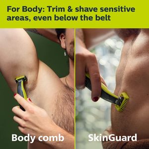 Pack de tondeuse et rasoir électrique hybride Philips Norelco OneBlade 360 pour le visage et le corps, QP2834/70 + Philips Norelco authentique - Product Image 4