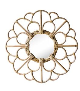 Artesanía hecha a mano hogar sol flor forma Vanit belleza redondo decorativo tejido ratán mimbre sauce marco ratán habitación Decoración - Product Image 1