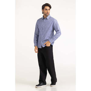 Chemises décontractées pour hommes, double boutonnage, 100 % coton, popeline rayée, teinture unie, approvisionnement ODM - Product Image 3