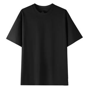 OEM customized logo embroidery design300g pure cotton solid color short-sleeved loose base layer <b>cross</b>-border T-shirt - Product Image 5