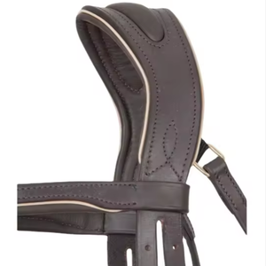 Brida de caballo ecuestre anatómica de cuero de grano completo de calidad genuina, comodidad elevada, costura elegante, hebillas de latón para montar - Product Image 1