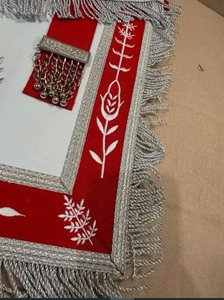 Tablier vintage brodé de la franc-maçonnerie, de haute qualité, écologique, personnalisable, en cuir/tissu de coton - Product Image 5