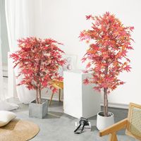 Grand Arbre d'Érable Artificiel en Plastique en Pot 7-8 pieds Réaliste Écologique Résistant aux UV Recyclable Thanksgiving Nouvel An Automne