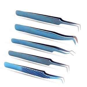 Juego de 4 Pinzas para Extensión de Pestañas y Volumen, Color Dorado, Hechas a Mano, para Recoger Pestañas con Empaque Personalizado - Product Image 2