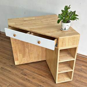 Commode minimaliste en chêne moderne avec tiroirs en MDF et en métal pour chambre à coucher et salon - Product Image 5