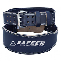 Acheter Cuir de vachette véritable Super qualité Double Prong Bodybuilding Ceinture d'entraînement Haltérophilie Soutien dorsal