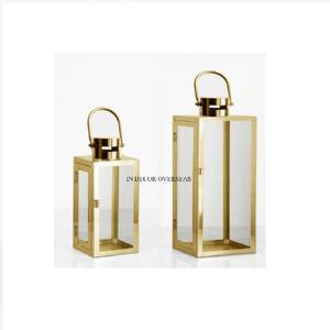 Juego de 2 candelabros hechos con vidrio acrílico y chapados en oro de alta calidad de Metal de calidad de lujo, suministro de decoración de boda - Product Image 1