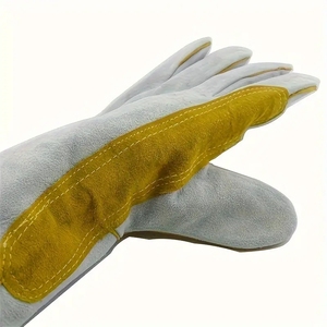 ถุงมือหนังวัวกันไฟสำหรับงานเชื่อมหนังวัวแบบแยกถุงมือยาวสำหรับใช้ในอุตสาหกรรมปลอดภัยทนความร้อน - Product Image 5