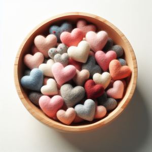 Adorno de corazón de fieltro caprichoso hecho a mano, figurita navideña suave en forma de corazón para espacios encantadores - Product Image 5