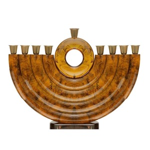 Menorá Moderna de Resina de Nogal para Celebraciones de Janucá, Elegante Candelabro Judío para Decoración Navideña, Gran Venta - Product Image 6