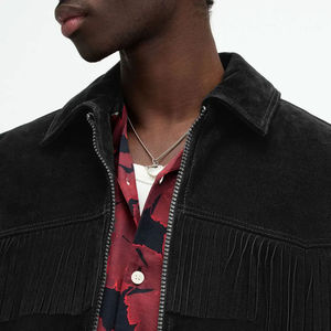 Veste en cuir et toile pour homme de haute qualité, avec logo sur le devant, respirante et coupe-vent, écologique, tailles personnalisées, prix de gros - Product Image 6